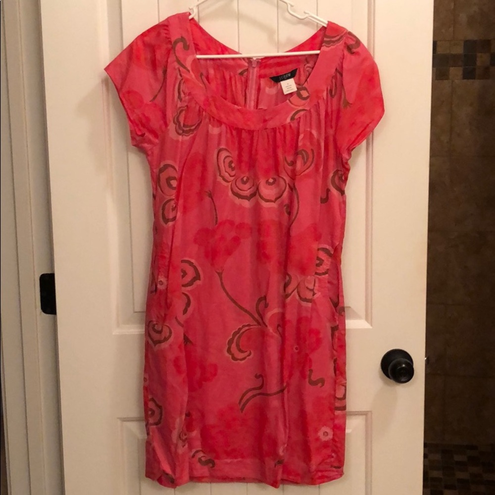 Pink floral J Crew dress